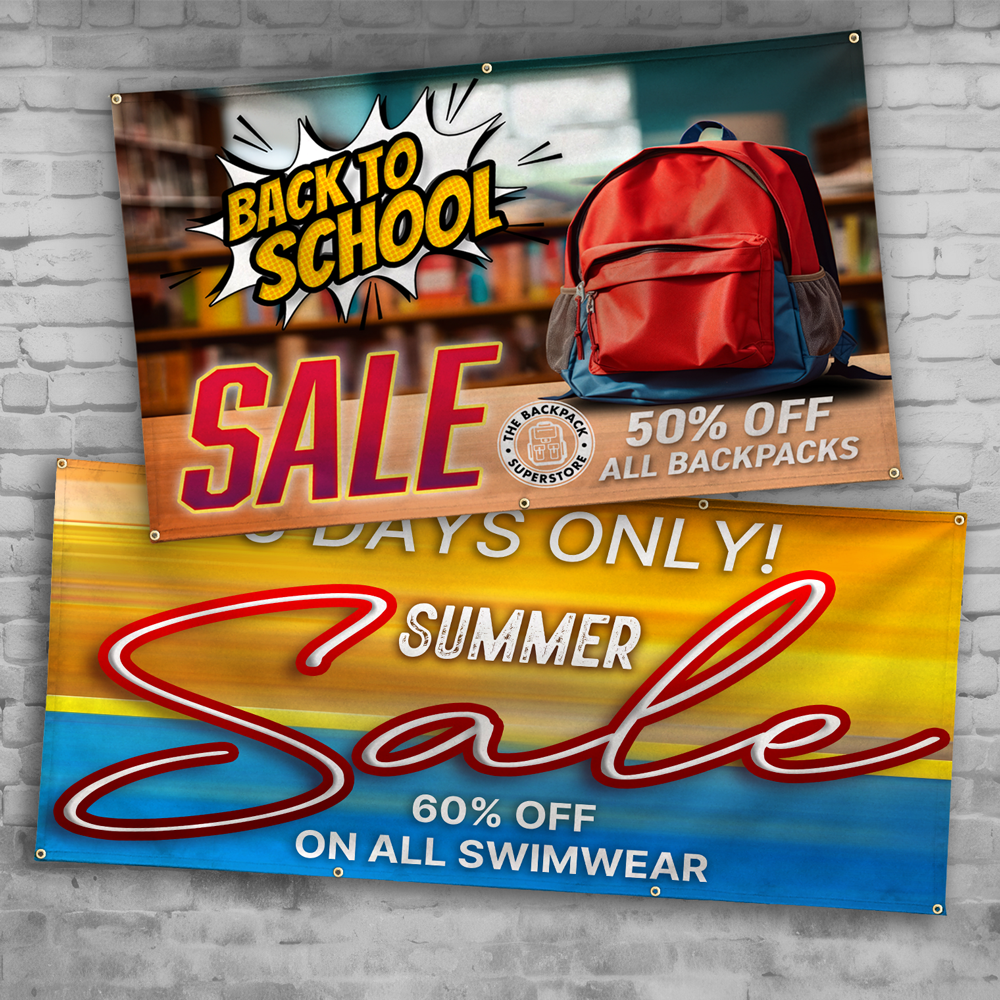 3’x7’ Double Sided Avenue/Light Pole Banner