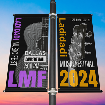 3’x6’ Double Sided Avenue/Light Pole Banner