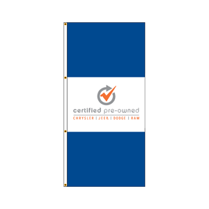 Single Face Dealer Interceptor Drape Flags (Certified Pre-Owned Chrysler/Jeep/Dodge/Ram)BWB