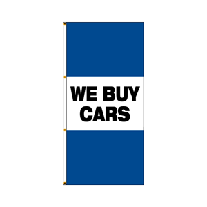 Single Faced Authorized Dealer Drape Flags (We Buy Cars) BWB