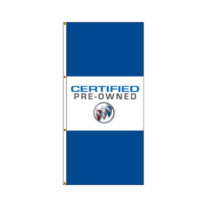 Double Faced Interceptor Drape Flags (Certified Pre-Owned Buick) BLUE/WHITE/BLUE