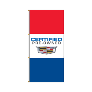 Double Faced Interceptor Drape Flags- (Certified Pre-Owned Cadillac) RED/WHITE/BLUE