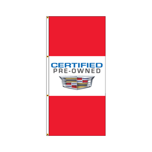Double Faced Interceptor Drape Flags- (Certified Pre-Owned Cadillac) RED/WHITE/RED
