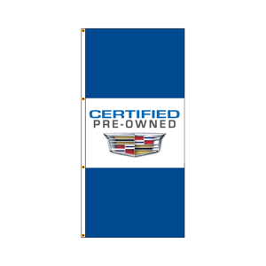 Double Faced Interceptor Drape Flags- (Certified Pre-Owned Cadillac) BLUE/WHITE/BLUE