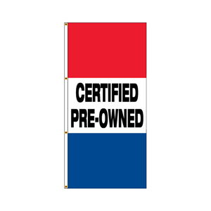 Double Faced Authorized Dealer Drape Flags (Certified Pre-Owned) RED/WHITE/BLUE