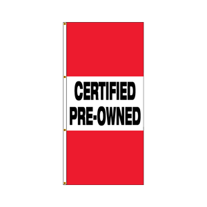 Double Faced Authorized Dealer Drape Flags (Certified Pre-Owned) RED/WHITE/RED