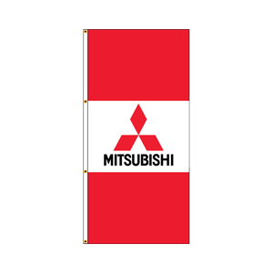 Double Faced Interceptor Drape Flags- (Mitsubishi) RED/WHITE/RED