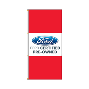 Double Faced Interceptor Drape Flags- (Ford Certified Pre-Owned) RED/WHITE/RED