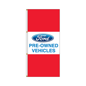 Double Faced Interceptor Drape Flags (Ford Pre-Owned Vehicles) RED/WHITE/RED