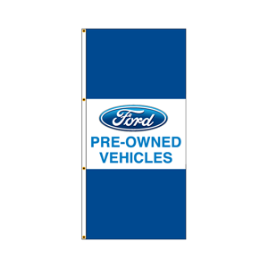 Double Faced Interceptor Drape Flags (Ford Pre-Owned Vehicles) BLUE/WHITE/BLUE