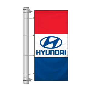 Double Faced Interceptor Drape Flags- (Hyundai- Blue)