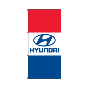 Double Faced Interceptor Drape Flags- (Hyundai- Blue) RED/WHITE/BLUE