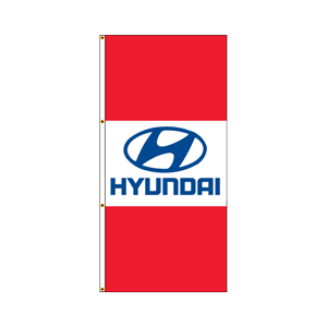 Double Faced Interceptor Drape Flags- (Hyundai- Blue) RED/WHITE/RED