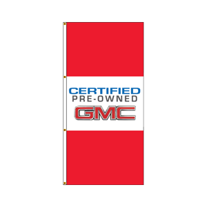 Double Faced Interceptor Drape Flags (Certified Pre-Owned GMC) R/W/R