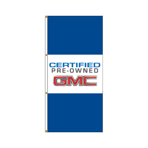 Double Faced Interceptor Drape Flags (Certified Pre-Owned GMC) B/W/B