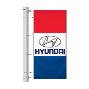 Double Faced Interceptor Drape Flags- (Hyundai - Silver)
