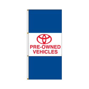 Double Faced Interceptor Drape Flags (Toyota Pre-Owned) BWB
