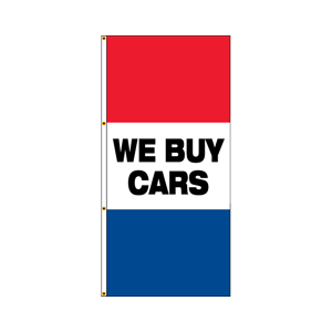 Double Faced Interceptor Drape Flags (We Buy Cars) RWB