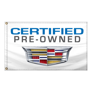 Authorized Dealer Free Flying Drape Flags (CERTIFIED PRE-OWNED CADILLAC) (2.5' X 3.5')