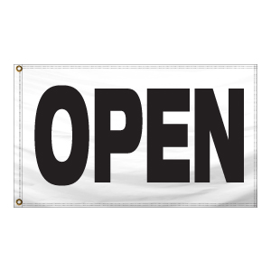 Stock Message Free Flying Drape Flag (Open) (2.5' x 3.5')
