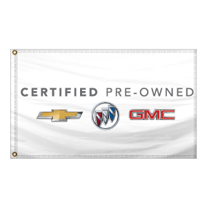 Authorized Dealer Free Flying Drape Flags (Certified Pre-Owned Chevrolet Buick GMC ) (2.5' x 3.