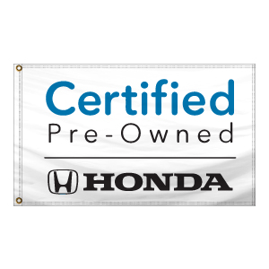 Authorized Dealer Free Flying Drape Flags (Certified Honda- Silver) (2.5' x 3.5')