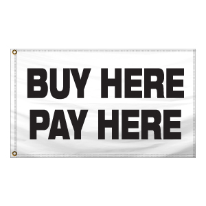 Stock Message Free Flying Drape Flag (Buy Here Pay Here) (2.5' x 3.5')