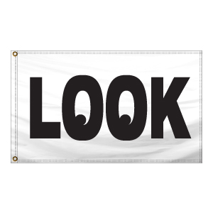 Stock Message Free Flying Drape Flag (Look) (2.5' x 3.5')