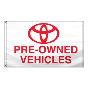 Authorized Dealer Free Flying Drape Flags (Toyota Pre-Owned Vehicles) (2.5' x 3.5')