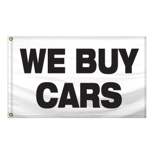 Stock Message Free Flying Drape Flag (We Buy Cars) (2.5' x 3.5')
