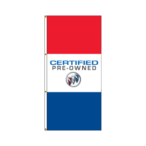 Double Faced Free Flying Drape Flags CERTPREOWNBUICK) RWB