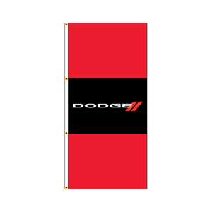 Double Faced Free Flying Drape Flags (Dodge Black Bkg) RWR