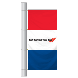 Double Faced Free Flying Drape Flags (DODGE WHITE BKG)