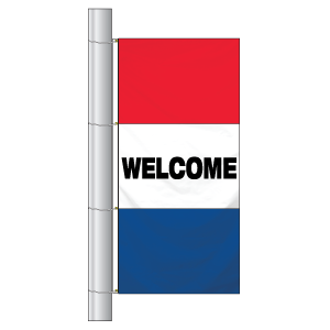 Double Faced Free Flying Drape Flags (Welcome)
