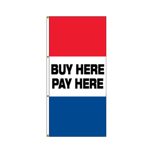 Double Faced Free Flying Drape Flags (Buy Here Pay Here) RWB