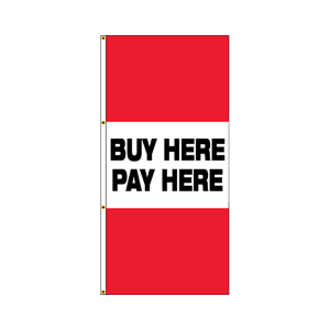 Double Faced Free Flying Drape Flags (Buy Here Pay Here) RWR