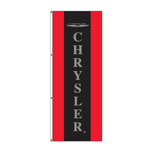 Double Faced Free Flying Drape Flags (Center Panel CHRYSLER BLACK BG R/BK/R