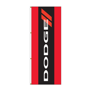 Double Faced Free Flying Drape Flags (Center Panel DODGE BLACK BG R/BK/R