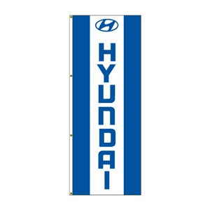 Double Faced Free Flying Drape Flags (Center Panel HYUNDAI B/W/B