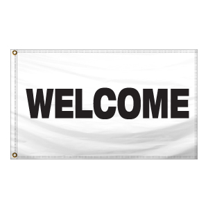 Stock Message Free Flying Drape Flag (Welcome)