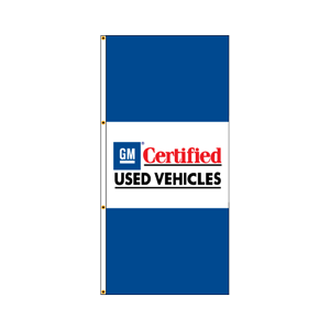 Single Faced Free Flying Drape Flags- (GM Certified Used Vehicles) BWB