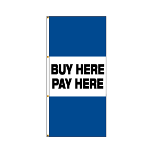 Single Faced Free Flying Drape Flags (Buy Here Pay Here) BWB