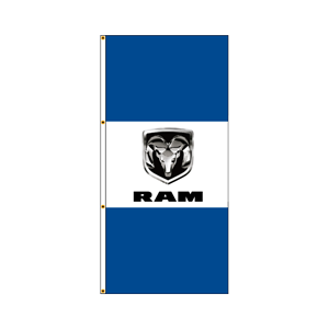 Single Face Dealer Free Flying Drape Flags (Ram) BWB