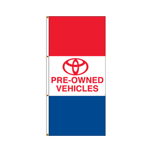 Single Faced Free Flying Drape Flags (Toyota Pre-Owned Vehicles) RWB