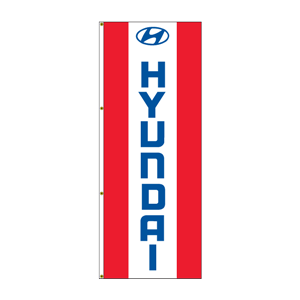 Single Faced Free Flying Drape Flags (Center Panel HYUNDAI R/W/R