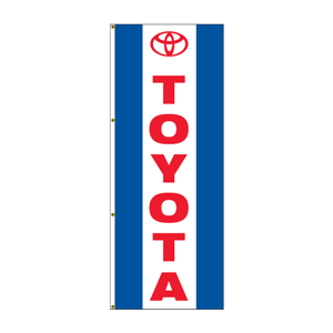 Single Faced Free Flying Drape Flags (Center Panel TOYOTA B/W/B