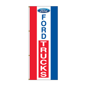 Single Faced Free Flying Drape Flags (Center Panel FORD TRUCKS R/W/B
