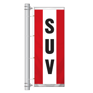 Single Faced Stock Message Interceptor Drape Flag, SUV R/W/R