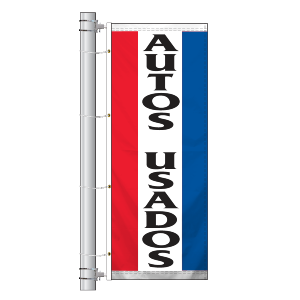 Single Faced Stock Message Interceptor Drape Flag, AUTOS USADOS R/W/B