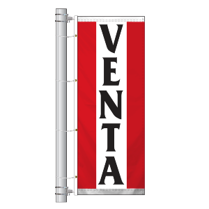 Single Faced Stock Message Interceptor Drape Flag, VENTA R/W/R
